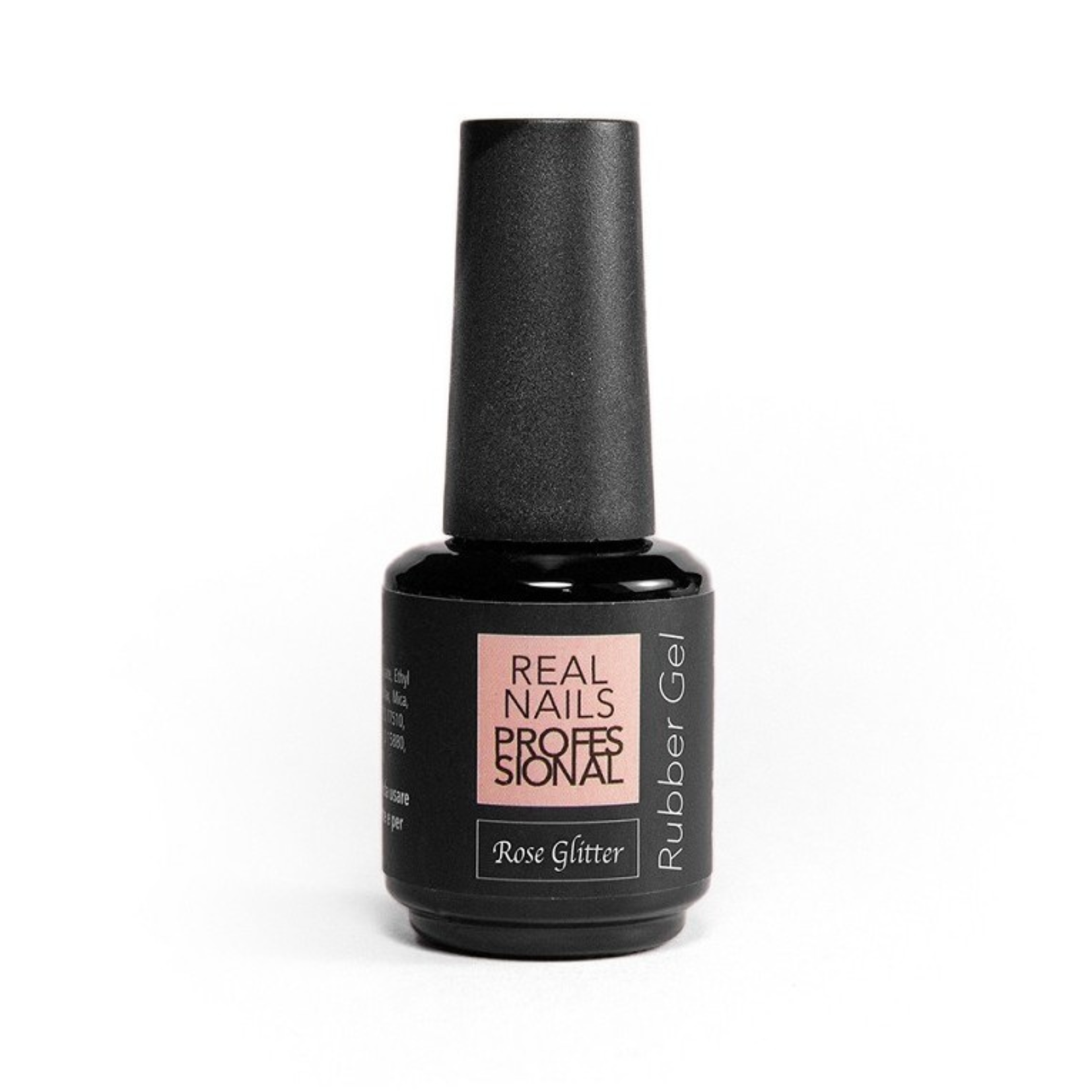 REAL NAILS RUBBER GEL ROSE GLITTER 15ml