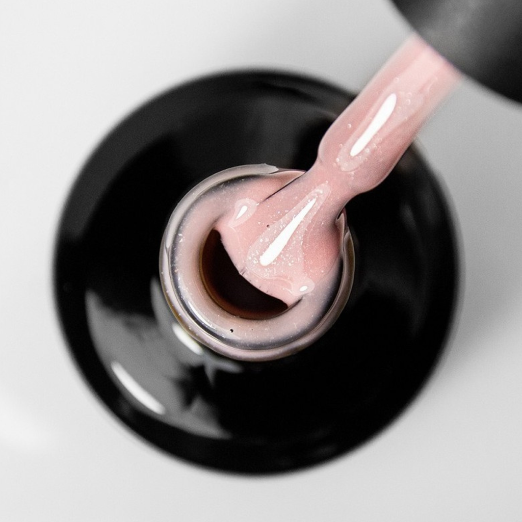 REAL NAILS RUBBER GEL ROSE GLITTER 15ml