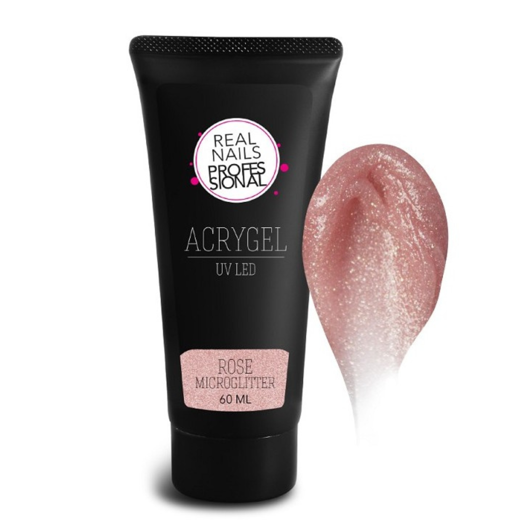 REAL NAILS ACRIGEL ROSE MICROGLITTER 60ml